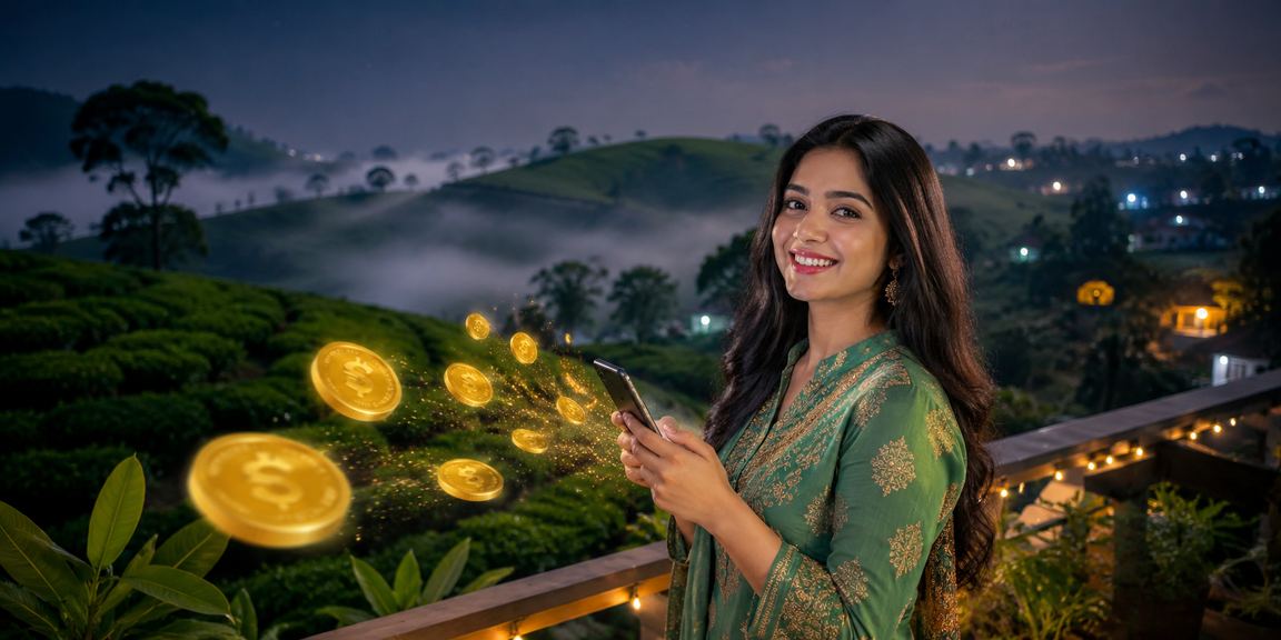 বগুড়ার চা বাগানে মোবাইলে ক্যাসিনো গেম উপভোগ করছেন একজন ব্যবহারকারী