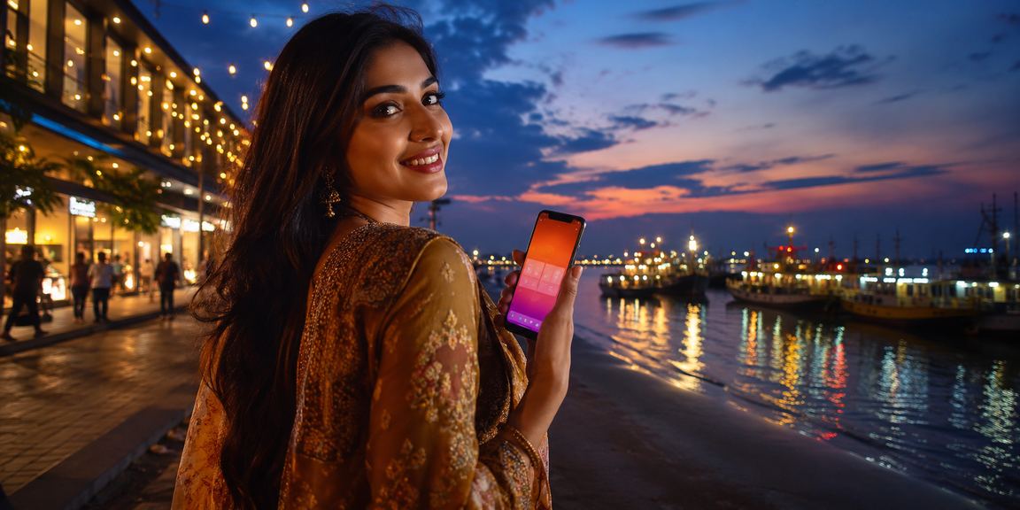 চট্টগ্রাম সৈকতে মোবাইলে পেমেন্ট করছেন একজন পুরস্কারপ্রাপ্ত ব্যবহারকারী